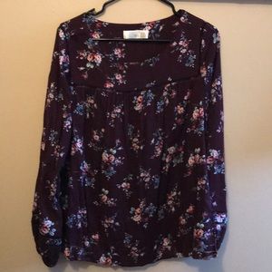 Long sleeve floral blouse size large